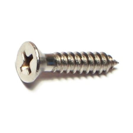 Sheet Metal Screw, #8 X 3/4 In, 18-8 Stainless Steel Flat Head Phillips Drive, 25 PK